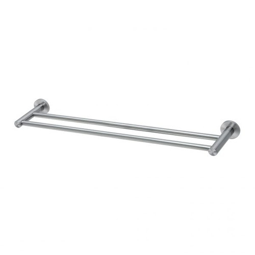 Radii Double Towel Rail Round Plate 600mm Stainless Steel RA813-51