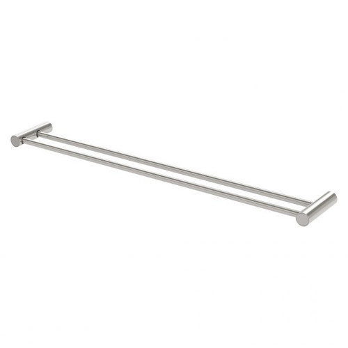 Vivid Slimline Double Towel Rail 800mm Brushed Nickel 111-8130-40