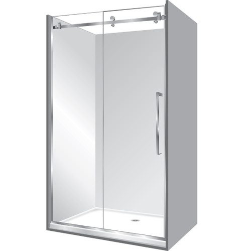 Edge Frameless Shower Enclosure Left Hand Sliding Door 800 x 1200 x 800mm x 2m High Silver
