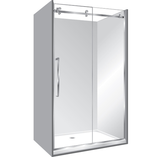 Edge Frameless Shower Enclosure Right Hand Sliding Door 800 x 1200 x 800mm x 2m High Silver