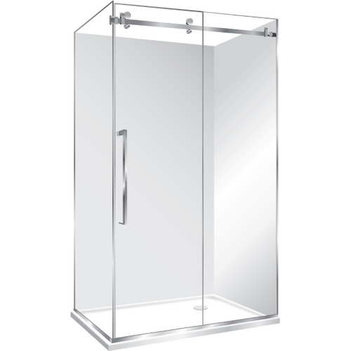 Edge Frameless Shower Enclosure Right Hand Sliding Door 1200 x 1000mm x 2m High Silver