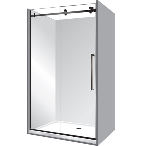 Edge Alcove Shower Enclosure  Frameless Right Hand 1000 x 1400 x 1000mm x 2m High Sliding Door Black