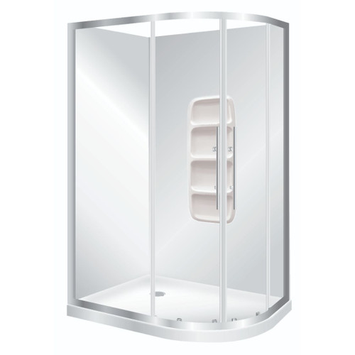 Symphony Curvato Round Shower Set Left Hand Moulded Wall 1200 x 800mm Silva CR12X8SIMWLH