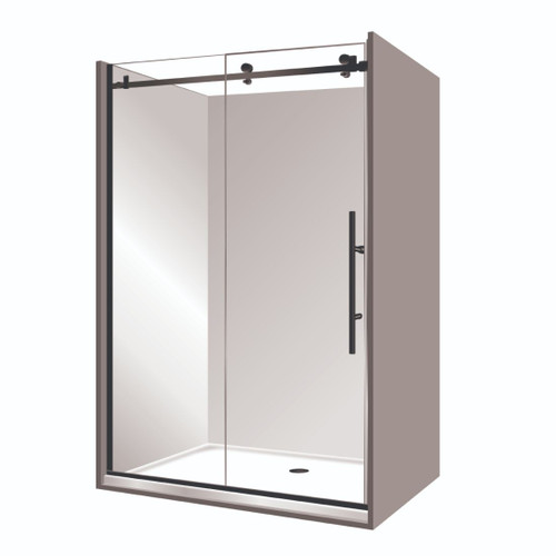 Symphony Premier Alcove Shower Set Left Hand Flat Wall 900 x 1200 x 900mm Black SP9X12X9BLFWLH