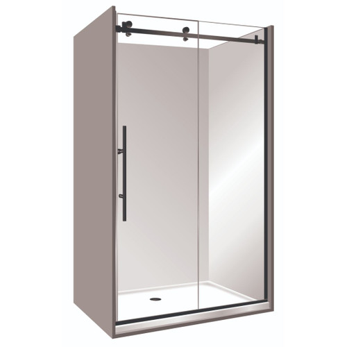 Symphony Premier Alcove Shower Set Right Hand Flat Wall 900 x 1200 x 900mm Black SP9X12X9BLFWRH