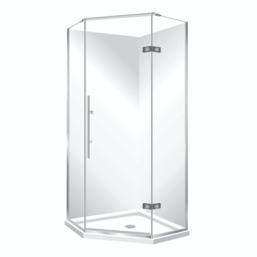 Symphony Shower Set Frameless Angle Flat Wall Pivot Door 1000 x 1000mm Silva SPFA1X1SIFW