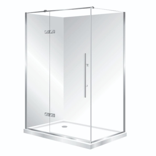 Symphony Premier Shower Set Frameless LH Flat Wall Pivot Door 1200 x 1000mm Silva SPF12X1SIFWLH