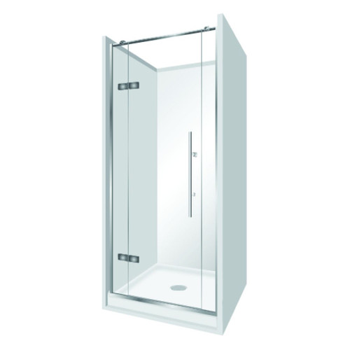 Symphony Alcove Shower Set Frameless Flat Wall Pivot Door 900 x 900 x 900mm Silva SPF9X9X9SIFW