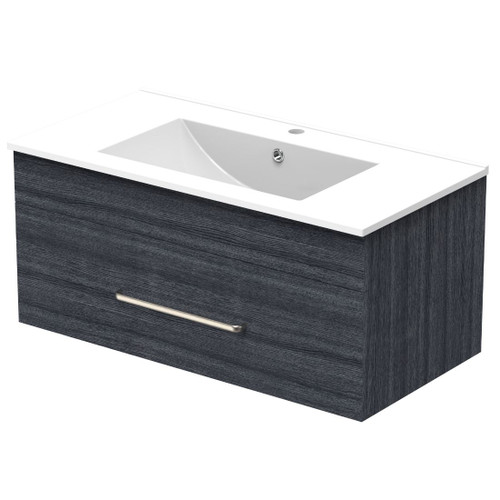Pacific Vanity 900mm Single Drawer Wall Charred Oak