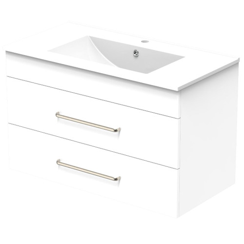 Pacific Vanity 900mm Double Drawer Wall White Melamine