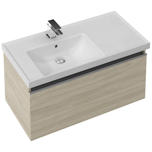 Dusk Wall Hung Vanity 900 Right Hand 2 Drawers Woodgrain 2489-WG