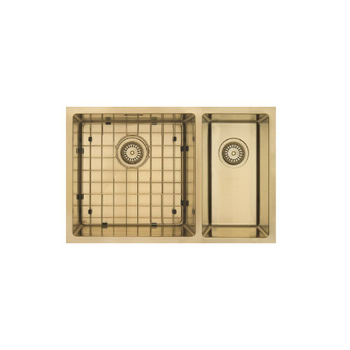 Aurora Kitchen Sink AA603R Bowl and 1/4 Brass PVD WBP515126