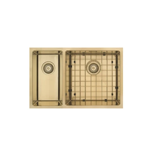 Aurora Kitchen Sink AA603L Bowl and 1/4 Brass PVD WBP515127