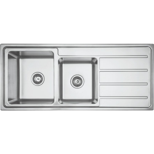 Everglade Kitchen Sink EE202R Bowl and 3/4 With Drainer On Right 1160 x 500mm WBP511358