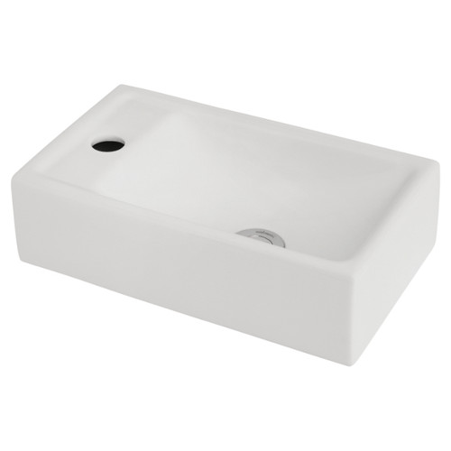 Quado Compact Wall Basin White 400mm x 230mm LH 1 Tap Hole