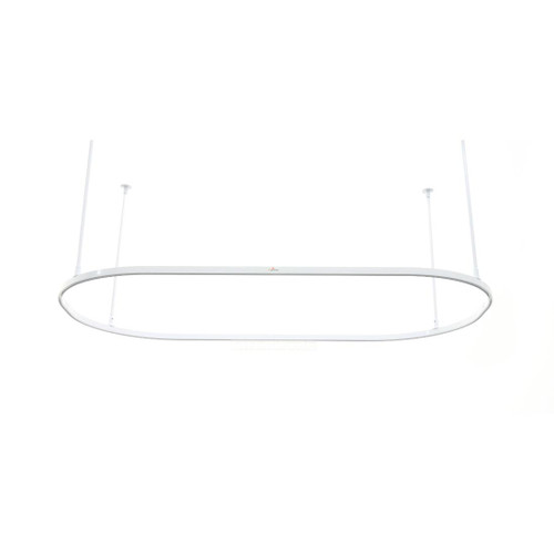 Shower track 1500 X 800 Oval Bath Set C/W 4 X 600mm Hangers White