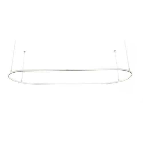Shower track 2000 X 800 Oval Bath Set C/W 4 X 600mm Hangers Silver