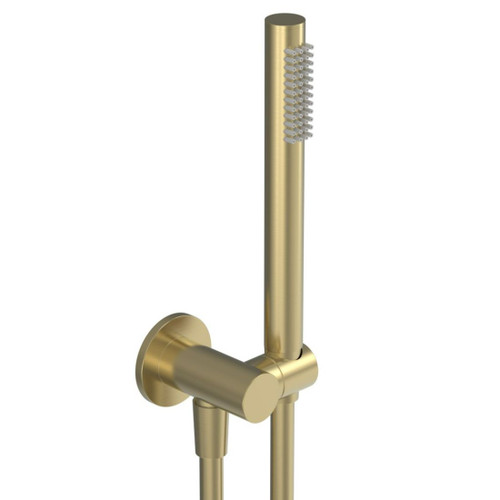 Tube Wall Mount Shower Kit Brushed Brass