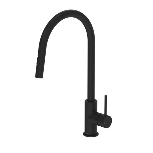 Tube Kitchen Mixer With Pull Out Spray Matt Black