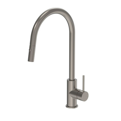 Tube Kitchen Mixer With Pull Out Spray Brushed Nickel