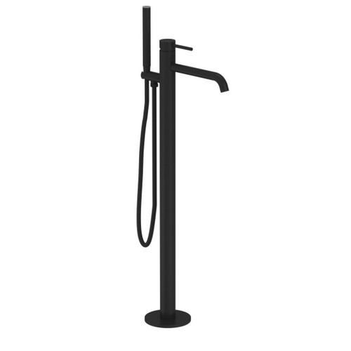 Tube Floor Mount Bath Filler With Hand Shower Matt Black