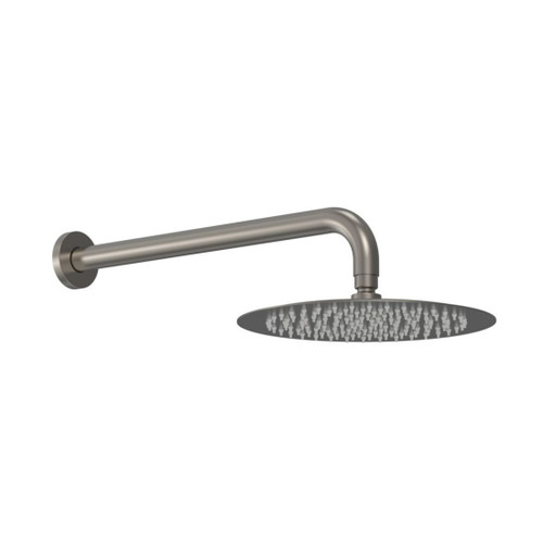 Tube Round Wall Mount Rainhead 250mm Brushed Nickel