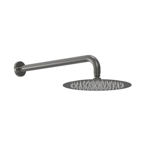 Tube Round Wall Mount Rainhead 250mm Gunmetal