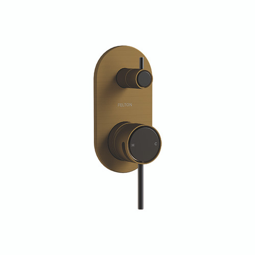 Tate Diverter Mixer Brushed Bronze / Black