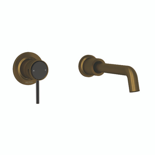 Tate Wall Mounted Basin/Bath Mixer 180mm Brushed Bronze / Black