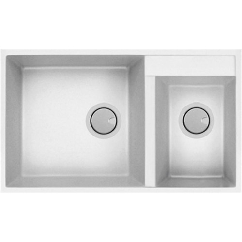 Duro Granite Florence Bowl and 3/4 Sink Right White