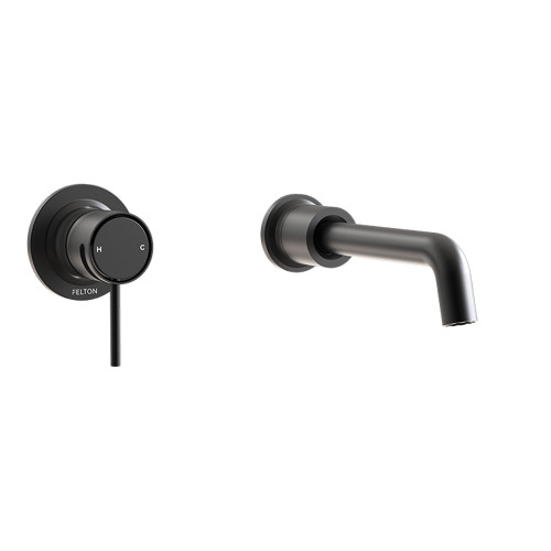 Tate Wall Mounted Basin/Bath Mixer 180mm Black