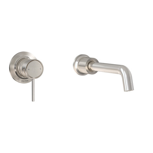 Tate Wall Mounted Basin/Bath Mixer 180mm Brushed Stainless