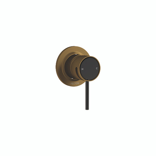 Tate Shower Mixer Brushed Bronze / Black