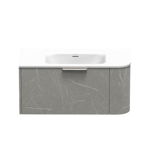 Serifos Swift Wall Hung Vanity 900mm 1 Drawer Bernini Marble Left