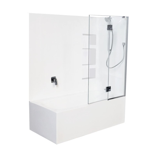 Evora Freestanding Shower Over Bath Side Recessed Wall Right Hand