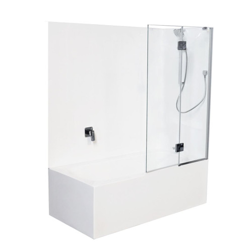Evora Freestanding Shower Over Bath Flat Wall Right Hand