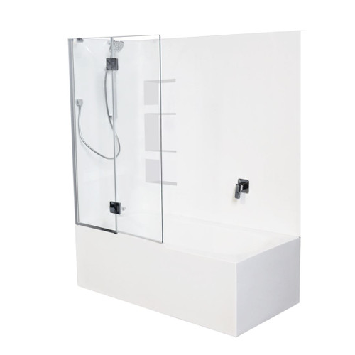 Evora Freestanding Shower Over Bath Side Recessed Wall Left Hand