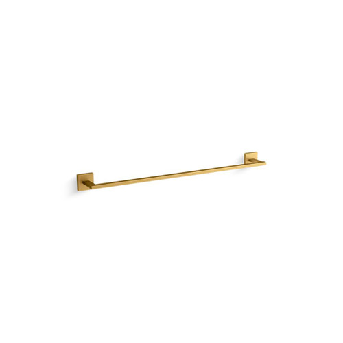 Square Towel Bar 610mm Brushed Moderne Brass