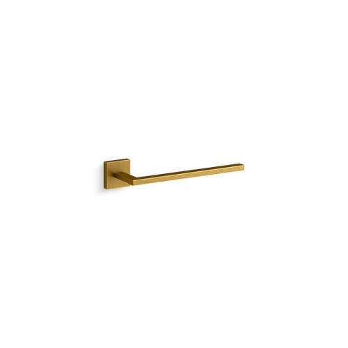Square Towel Arm Brushed Moderne Brass