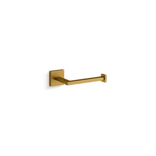 Square Toilet Paper Holder Brushed Moderne Brass