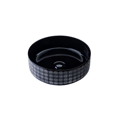 Radial Counter Top Basin 360mm Black Patterned
