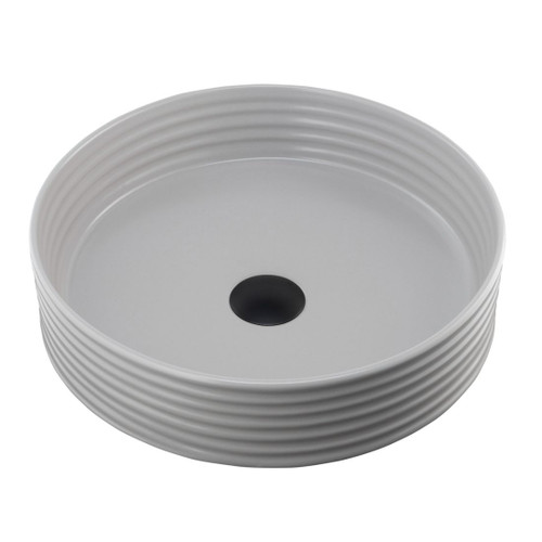 Terzofoco Counter Top Basin Short Circular Grey Ribbed