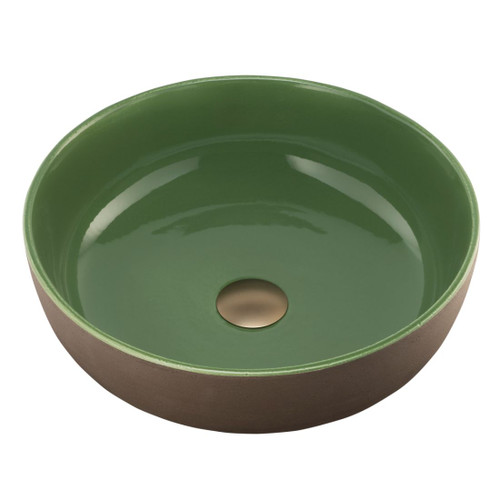 Terzofoco Counter Top Basin Curved Natural Earth And Sage Green