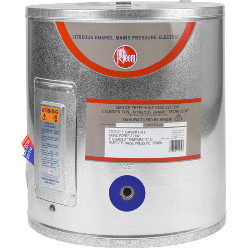 Mains Pressure Hot Water Cylinder Vitreous Enamel 45 Litres 2kW