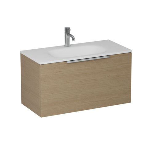 Urban 2.0 Wall Hung Vanity Slim 1-drawer 750mm Planked Urban Oak