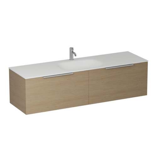 Urban 2.0 Wall Hung Vanity 2-drawer Single Basin 1500mm Planked Urban Oak
