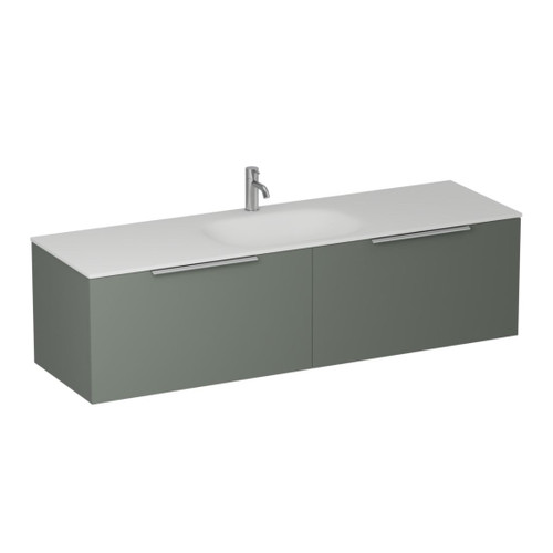 Urban 2.0 Wall Hung Vanity Double 2-drawer 1500mm Green Slate