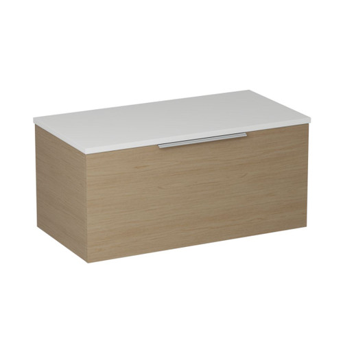 Urban 2.0 Wall Hung Vanity Solid Surface Top 1-drawer 900mm Planked Urban Oak