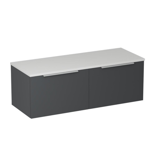 Urban 2.0 Wall Hung Vanity Solid Surface Top 2-drawer 1200mm Char Blue