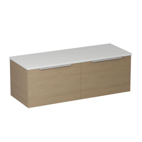Urban 2.0 Wall Hung Vanity Solid Surface Top 2-drawer 1200mm Planked Urban Oak